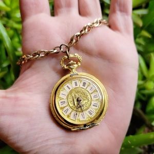 Vintage Hawthorne Gold Roman Numerals Watch Necklace